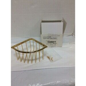 Frontgate Bathroom Bath Shower Corner Butler Basket Caddy Small Brass